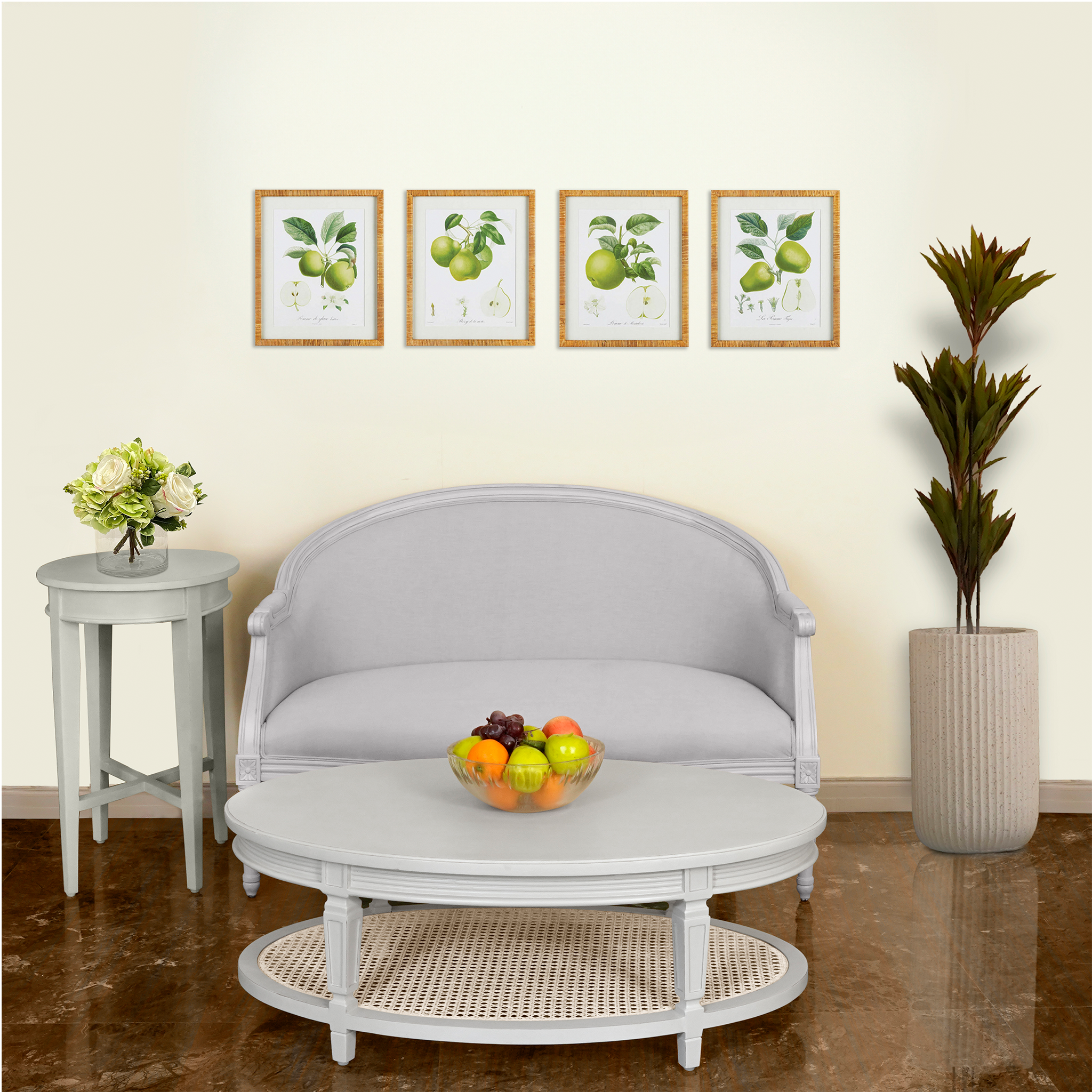 Gustavian Neoclassic Cane Base Coffee Table