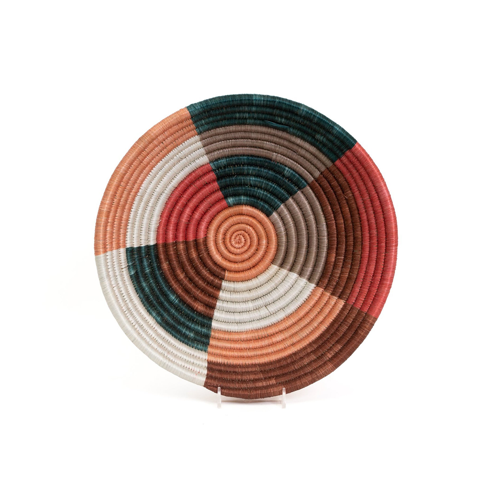 Albers Round Basket in Coral and Gray 12